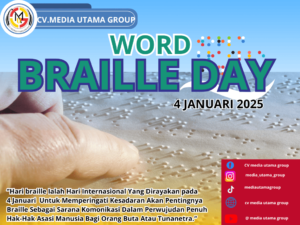 Selamat Hari Braille Sedunia, CV Media Utama Group Tekankan Pentingnya Akses Informasi yang Setara