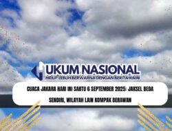 Cuaca Jakara Hari Ini Sabtu 6 September 2025: Jaksel Beda Sendiri, Wilayah Lain Kompak Berawan