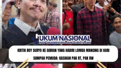 Kritik Roy Suryo ke Gibran yang Hadiri Lomba Mancing di Hari Sumpah Pemuda: Kasihan Pak RT, Pak RW