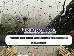 Prakiraan Cuaca Jakarta Sabtu 6 Desember 2025: Tiga Wilayah Ini Hujan Ringan