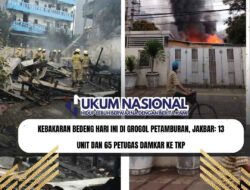 Kebakaran Bedeng Hari Ini di Grogol Petamburan, Jakbar: 13 Unit dan 65 Petugas Damkar ke TKP