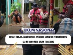Update Banjir Jakarta Pukul 12.00 WIB Jumat 20 Februari 2026: 123 RT dan 9 Ruas Jalan Tergenang