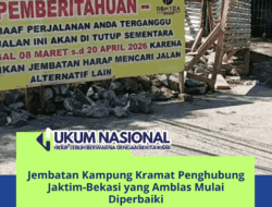Jembatan Kampung Kramat Penghubung Jaktim-Bekasi yang Amblas Mulai Diperbaiki