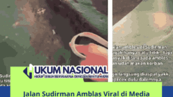 Jalan Sudirman Amblas Viral di Media Sosial, Diduga Terkait Bekas Proyek Pipa Limbah