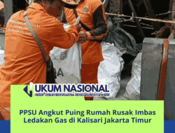 PPSU Angkut Puing Rumah Rusak Imbas Ledakan Gas di Kalisari Jakarta Timur