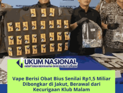 Vape Berisi Obat Bius Senilai Rp1,5 Miliar Dibongkar di Jakut, Berawal dari Kecurigaan Klub Malam