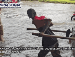 Prakiraan Cuaca Jakarta Sabtu 25 Juli 2026: Seluruh Wilayah Cerah, Waspada Rob di Pesisir