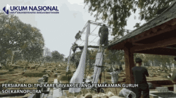 Persiapan di TPU Karet Bivak Jelang Pemakaman Guruh Soekarnoputra