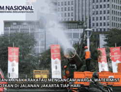 Abu Vulkanik Anak Krakatau Mengancam Warga, Water Mist Disemprotkan di Jalanan Jakarta Tiap Hari